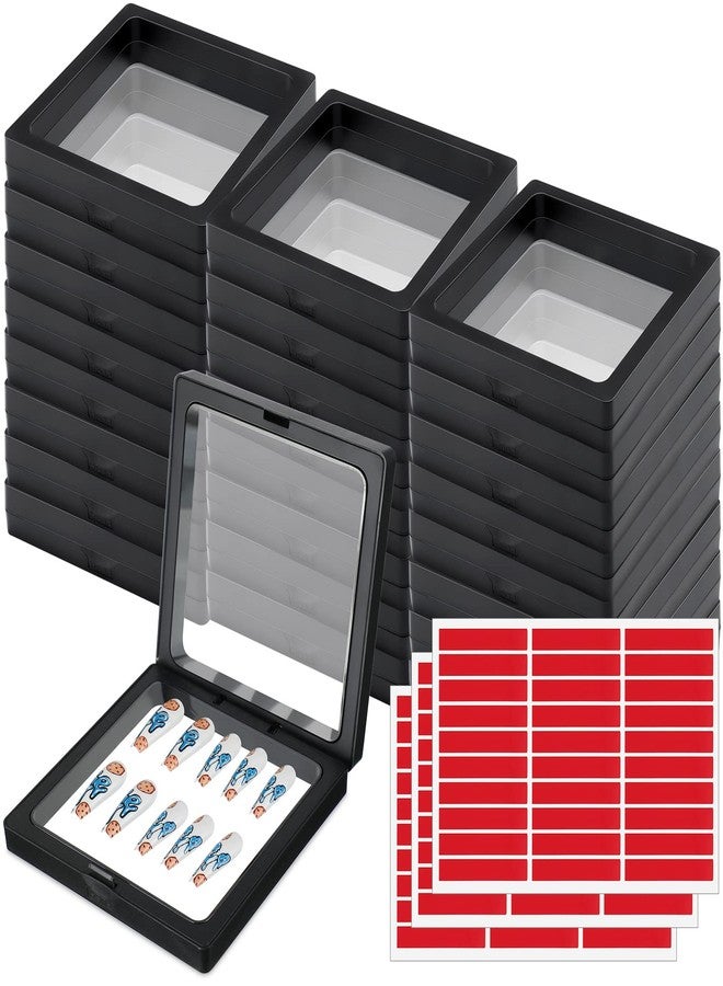 meekoo 30 Pcs Press on Nail Packaging Box with 90 Pcs Adhesive Double Sided Tape Artificial Nail Display Case Storage Container Box Acrylic Packaging Organizer for Art Home Salon(Black) - Image 1